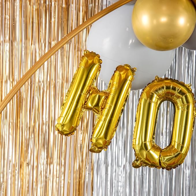 Restaurantware Balloonify 16 Inch Letter Balloon 1 Alphabet Party Balloon - Letter H Self-Sealing Gold Foil Mylar Balloon Hanging Film Decoration For Birthday Wedding Or Graduation