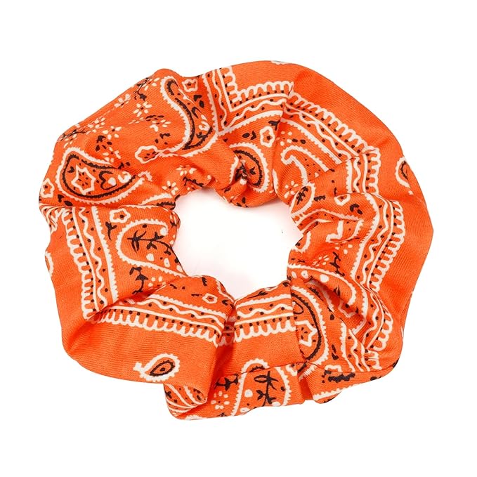 Halloween Hair Scrunchies for Women Girls Ghost Skeleton Candy Skull Hair Ties Fall Orange Bandana Hair Tie Halloween Party Gifts Elastics Scrunchy Hair Accessories