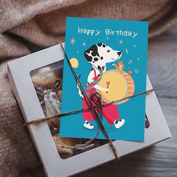 Birthday Cards Bulk for Kids, Cute Animal Birthday Cards, Assorted Happy Birthday Note Cards for Boys Girls, Children Birthday Cards with Envelopes & Stickers - 12 Unique Designs (6 x 4 In, 24 Pack)