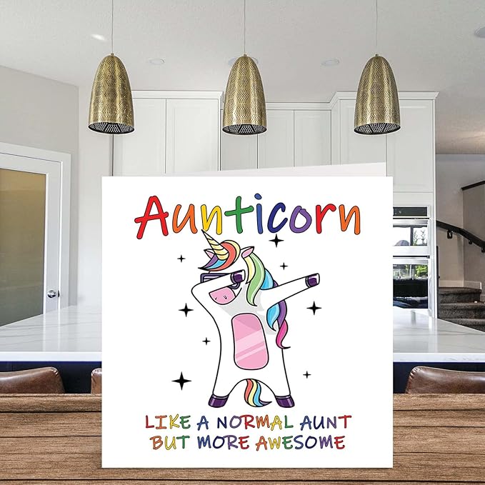 Stuff4 Aunt Birthday Cards for Her - Aunticorn - Funny Aunty Birthday Cards, 5.7 x 5.7 Inch Birthday Greeting Cards, Happy Birthday Aunt Card Unicorn Awesome Auntie Present Gift from Nephew or Niece