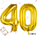 Smlpuame 40 inch Number Balloon 0-9 Gold Large Number 40 Balloons,Digital Balloons for Birthday Party Celebration Decorations Supplies, Helium Foil Number Balloons for Wedding Anniversary