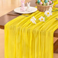 Socomi Yellow Cheesecloth Table Runner Easter SpringBoho Rustic Gauze 120 inch 10FT Cheese Cloth Runner for Wedding Party Baby Shower Birthday Home Decor