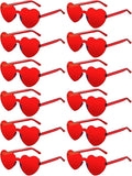 12 Pairs Heart Shaped Sunglasses for Women Colorful Glasses Fun Trendy Transparent Heart Sunglasses Party Favor