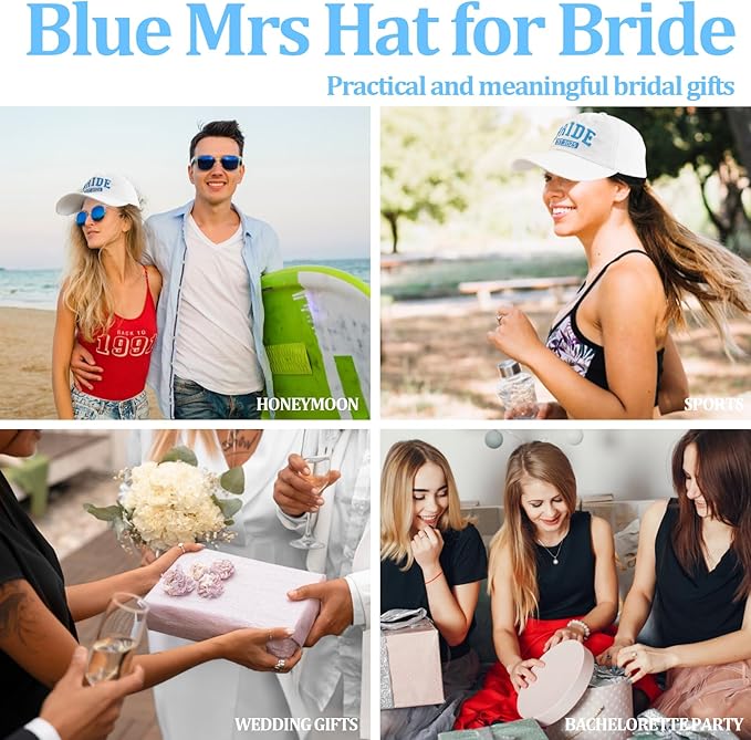 Bridal Shower Gifts for Bride Mother and Father, Adjustable Bride Hat for Wedding Engagement Bachelorette Party