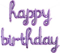 TONIFUL Purple Happy Birthday Balloons 16 Inch Purple Mylar Foil Script/Cursive Letters Balloons Sign Banner Reusable Material for Girls Boys Kids & Adults Birthday Decorations