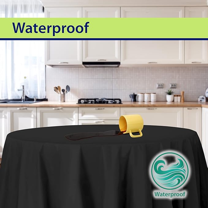 Party Dimensions Black Disposable Plastic Tablecloth for Round Tables (36 Pack) Table Cloths for Parties, Events & Weddings, Indoors & Outdoors, 84 inches, Plastic Table Cover