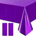 2pcs Dark Purple Foil Tablecloth 54*72inch Plastic Wedding Birthday Winter Party Table Cloths Disposable Waterproof Table Cover for Halloween Graduation Anniversary Party Supplies (Dark Purple, 2)