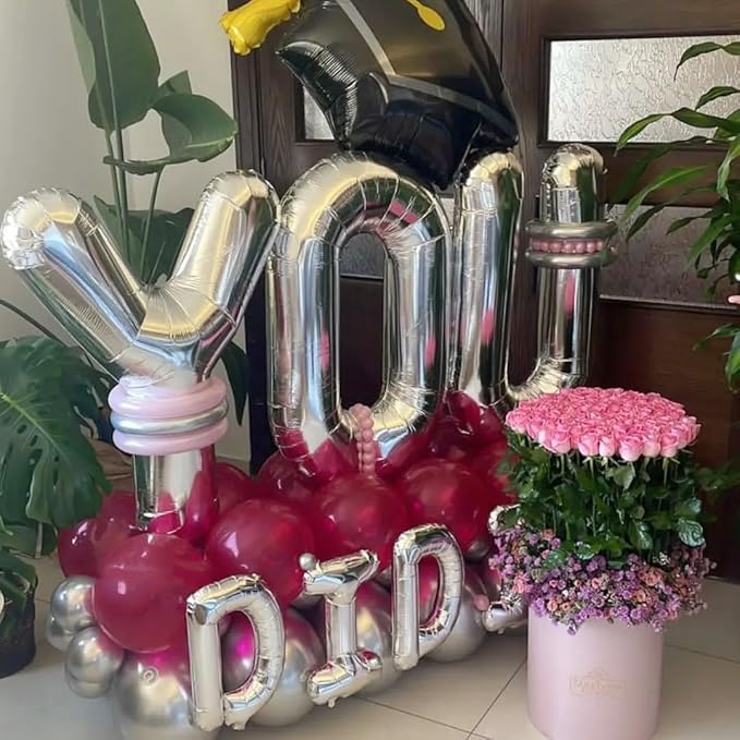 Silver Letter Y Balloons 40 inch Large Alphabet Y Balloons Silver Helium Foil Letter Balloon Banner for Birthday Party Anniversary Wedding Decoration