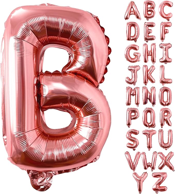 Lovoir 40 Inch Large Rose Gold Letter B Balloons Big Size Jumbo Mylar Foil Helium Balloon for Birthday Party Celebration Decorations Alphabet Rose Gold B