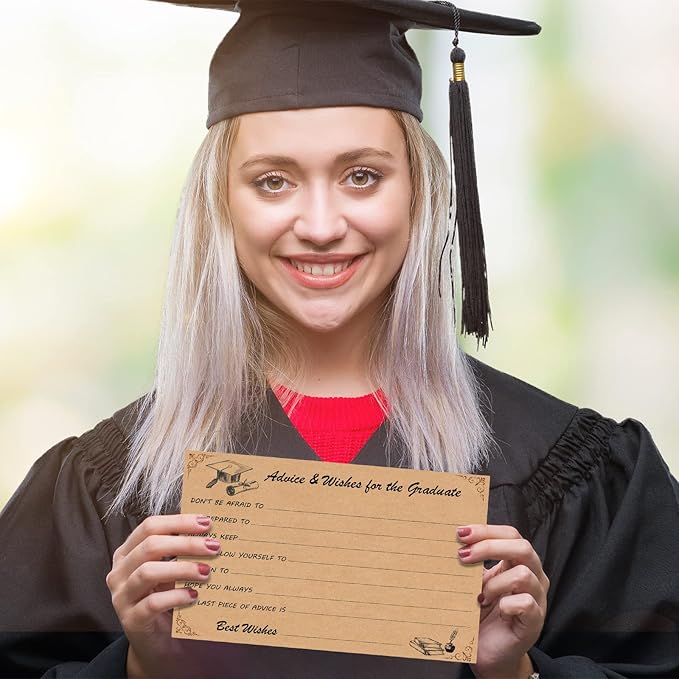 Fibevon Graduation Party Supplies - 50-Pack, 4x6 Inch Cards, Suitable for Any Graduate, Concludes with a Long Lasting Keepsake