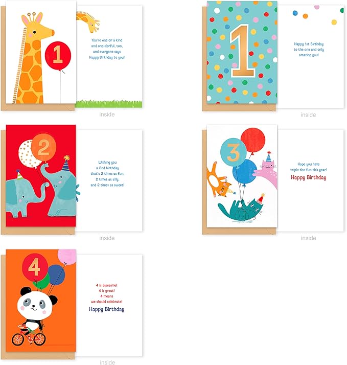American Greetings 15-Count Age Milestone Birthday Card Bundle with Envelopes and Seals for Kids