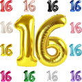 16 Balloon Number, Gold Number 16th Birthday Balloons 40 Inch, Sweet Sweet 16 Years Old Gold Birthday Decorations for Boys Girls, 16th Anniversary Decorations