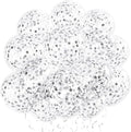 VHUWE 25 Pcs Silver Star Confetti Balloons, 12 Inch Clear Latex Balloon with Confetti Inside for Birthday Party Baby Shower Graduation Engagement Bridal Shower Decorations Supplies - Star Confetti