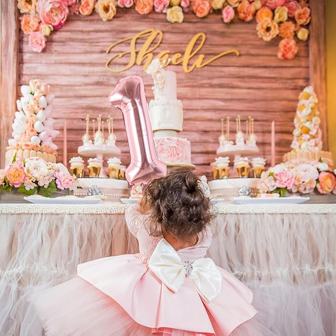 TONIFUL Balloons 16 Inch Rose Gold 0-9 Number Mylar Foil Balloons 10 Pcs Custom digitalal Balloons for 2026 New Year Eve Birthday Party Engagement Graduations Anniversary Baby Shower
