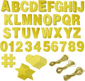 Make Your Own Banner Kit - 130-Piece, Gold Glitter, 5-Inch Characters - DIY Banner Kit with Glitter String Letters for Birthday & Wedding Party Decor