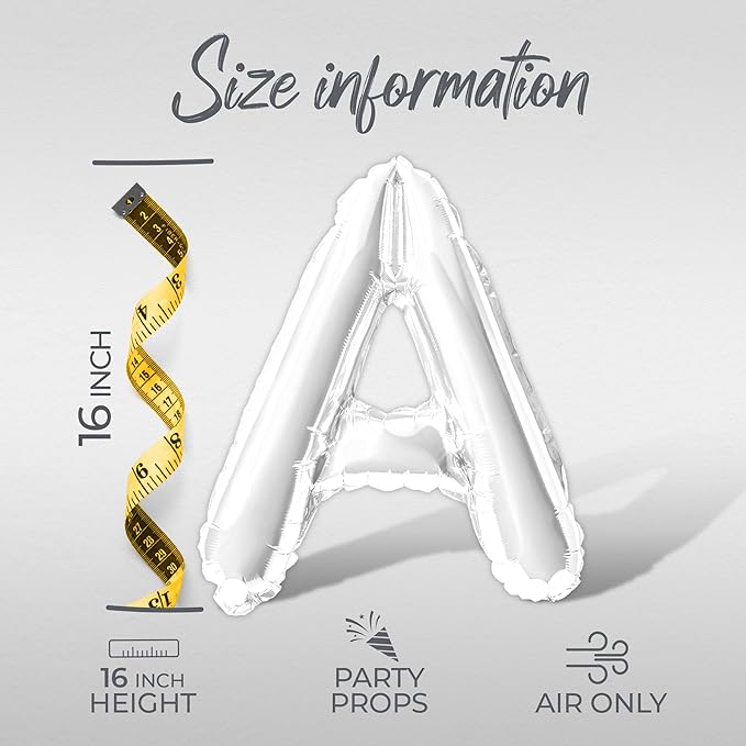 Letter Balloons - LETS GET SPICY 16" Inch Alphabet Letters Foil Mylar Balloon Bachelorette Party Banner (White)