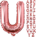 Lovoir 40 Inch Large Rose Gold Letter U Balloons Big Size Jumbo Mylar Foil Helium Balloon for Birthday Party Celebration Decorations Alphabet Rose Gold U