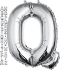 40 inch Silver Letter Q Balloon, Big Size Alphabet Foil Mylar Helium Balloons for Birthday Party Celebration Wedding Anniversary Baby Shower Decorations Supplies Alphabet Q