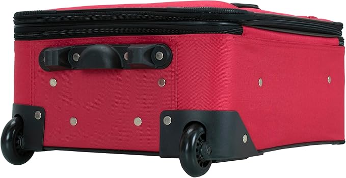 Rockland Fashion Softside 2 Piece Luggage Set, Expandable, (14" Tote/19" Upright), Red