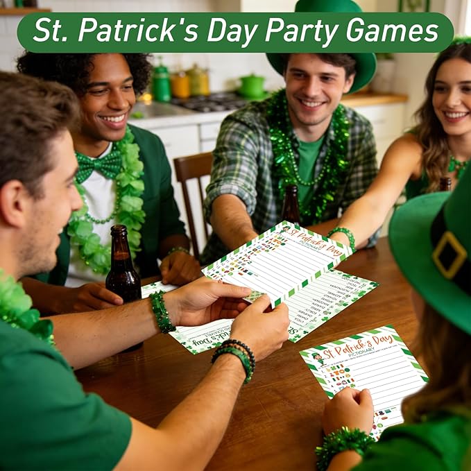 COCHIE St. Patrick's Day Party Games for Adults Family Office Large Groups, Saint Patrick Words Pictionary Game, Guesstures Games, Word Scramble Game Classroom Activities - Answer Key (St. Patrick's)