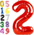 40 Inch Birthday 2 Balloon, Red Number Balloons for Birthday Party Decoration, Big Number Two Ballon for 2, 12, 20, 28, 2026 Celebration, Graduation, Baby Shower, Anniversary Decor