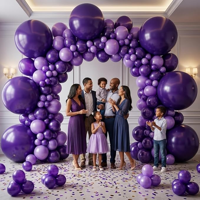 KALOR Dusty Purple Giant Balloons 36 Inch Large Latex Balloons, 4 Pack Jumbo Round Helium Balloon for Birthday Bridal Shower Wedding Baby Shower Party Decorations