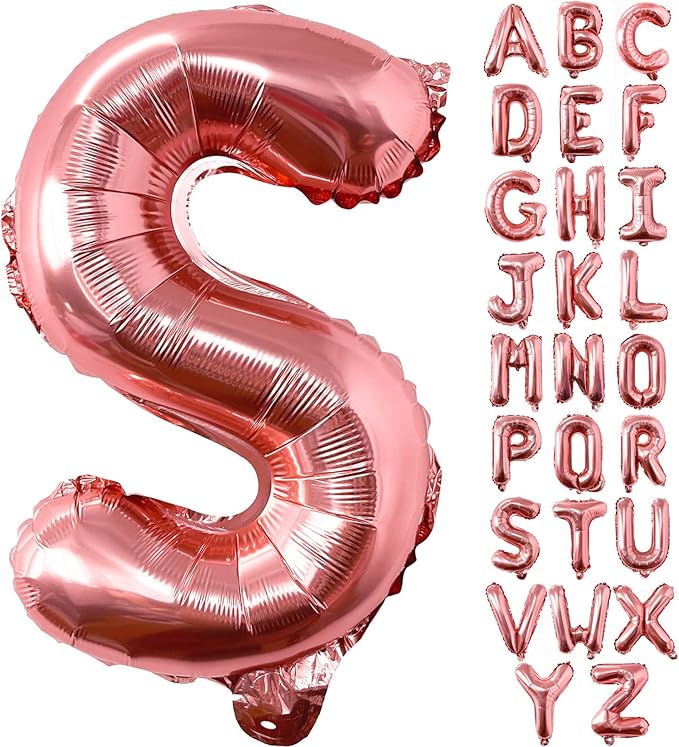 Lovoir 40 Inch Large Rose Gold Letter S Balloons Big Size Jumbo Mylar Foil Helium Balloon for Birthday Party Celebration Decorations Alphabet Rose Gold S