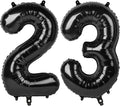 23 Balloons Number 40 Inch, Big Foil 23th Birthday Balloons Decorations for Women, Black Number Balloon for 2 3 23 32 Wedding Memorial Day's Graduation Supplies