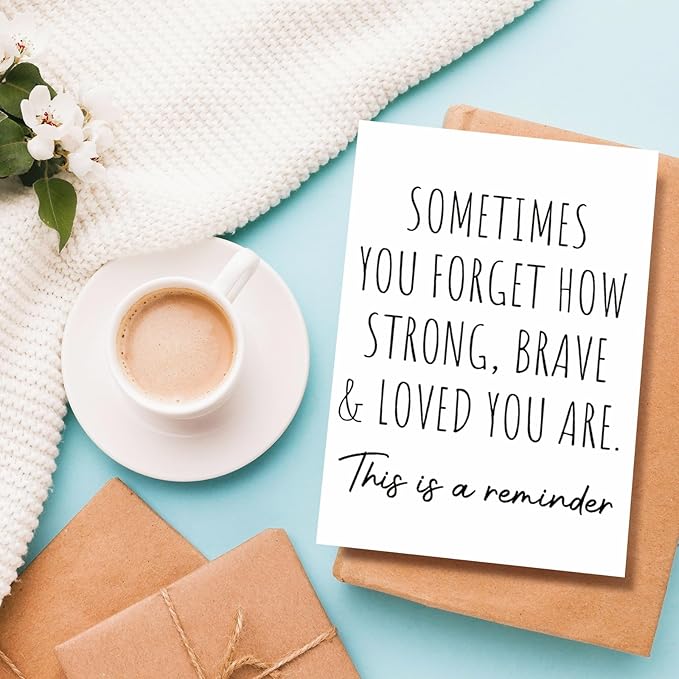 Heartfelt Encouragement Card for Women Men, Get well Card Card for Husband Wife, Positive Sobriety Card for Him Her, Friend Affirmative Card, You Are Strong Brave and Loved