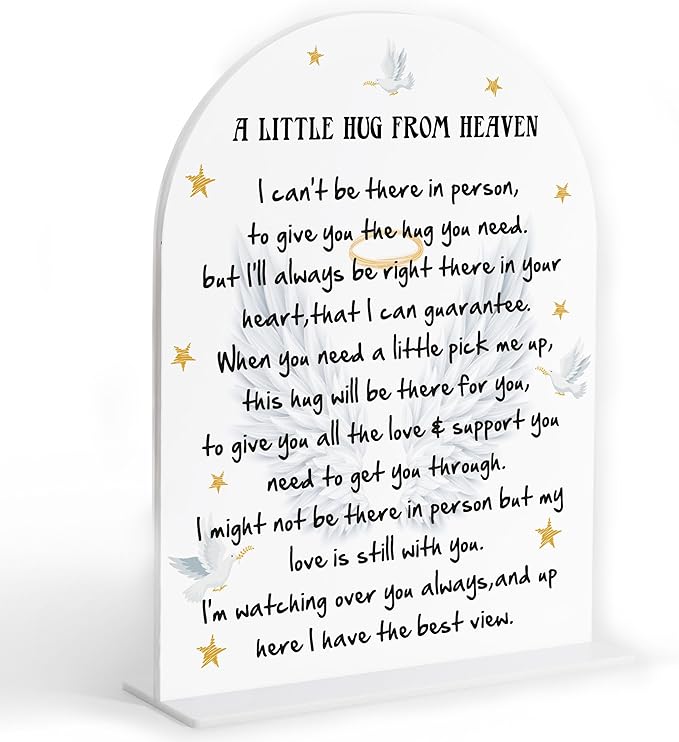 A Little Hug From Heaven, Memory Table Sign for Wedding, White Arch Acrylic Ceremony and Reception Decor, Wedding Reception and Event Party, Bridal Shower Decor, Centerpiece Table Decorations Party-24