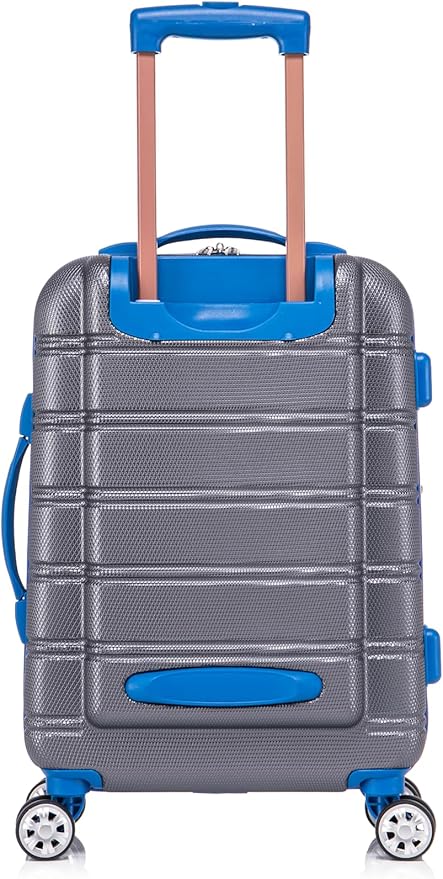Rockland Melbourne Hardside 2 Piece Expandable Spinner Wheel Luggage Set, Carry-On 20" and Tote 14", Grey