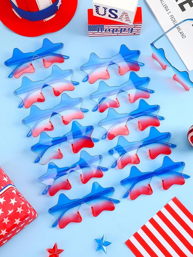 12 Pairs Heart Shaped Sunglasses Rimless Star Glasses for Men Women Party Favors Fun Colorful Glasses Accessories