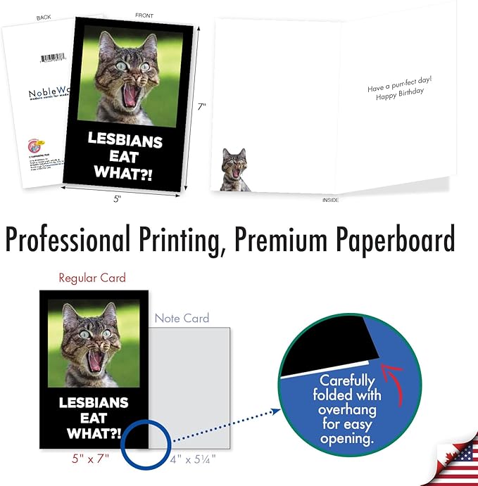 NobleWorks, Funny Birthday Greeting Card with 5 x 7 Inch Envelope (1 Card) Bday Eat What C10800BDG