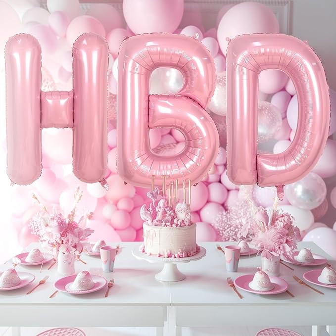 40 Inch Pink E Balloon - Large Light Pink Letter Balloon, Single Foil Alphabet E, Big Baby Pink Name Letters - Helium for Girls Women Birthday Party Wedding Anniversary Decoration