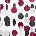 Silver Black and Burgundy-Red Birthday-Decorations - 52Ft Paper Garland Circle Dots Streamers Party Banner Girl Bridal Shower Wedding Bachelorette Engagement Graduation Hanging Decor Hongtongtong