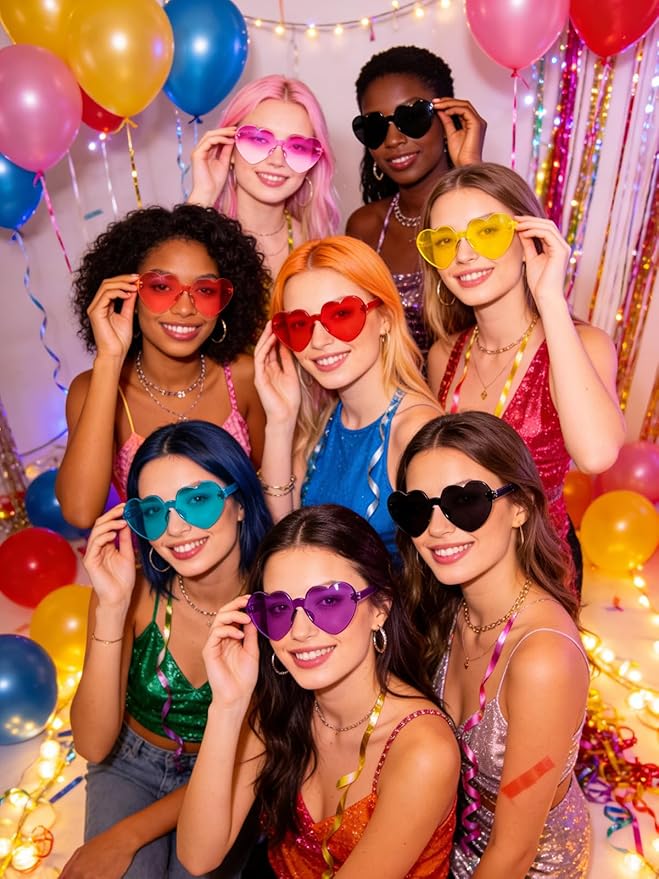 12/20Pcs Heart Shaped Sunglasses for Women, Party Favors Glasses for Wedding, Galentines, Valentines Decorations