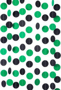 WEVEN Green and Black Paper Garland Circle Dot Party Banner Streamer Backdrop Hanging Decorations, 2" in Diameter, 3 pcs, 30 Feet in Total