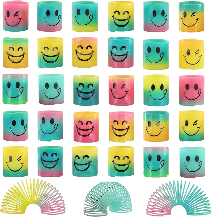 72 Pack Spring Rainbow Magic Fidget Stress Coil Mini Springs Bulk Toys for Party Favor Carnival Prize Birthday Goodie Bag Stuffers for Kids Boys Girls… (72)