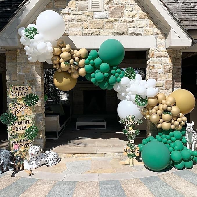 18 Inch Emerald Green Large Balloons - 35Pcs Thick Hunter Green Balloons Big Round Dark Green Latex Party Balloons for Birthday Anniversary Baby Shower Gender Reveal Themed Party Decorations