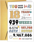 18th Birthday Card for Him Her, 18 Year Old Birthday Card for Son Daughter Teenager, Ideal Birthdat Gifts for 18 Year Old Girl Boy Granddaughter Grandson, Happy 18th Birthday Card From Dad Mom