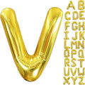 40 Inch Letter Foil Balloons Gold for Graduation, Birthday, Wedding Decorations Jumbo Photo Backdrops Big Alphabet V