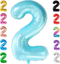 KatchOn Giant Light Blue Number 2 Balloon - 40 Inch | Light Blue 2 Balloon Number | Two Cool Birthday Party Decorations Boy | Light Blue 2nd Birthday Decorations for Boys