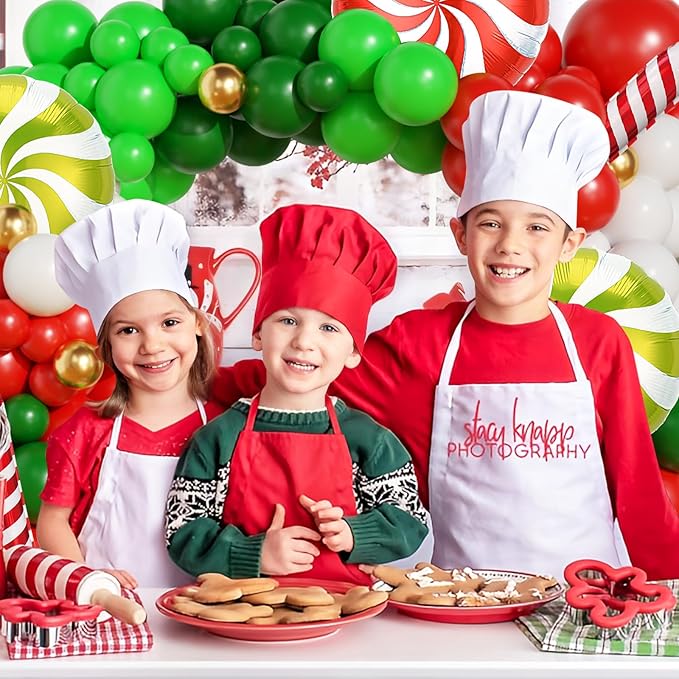 Christmas Balloon Garland Arch Kit, OTLGEUA 135Pcs Red Green White Gold Balloons for Candy Cane Friendsmas Christmas Party Decorations