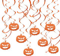 BEISHIDA Halloween Pumpkin Hanging Decorations - Orange Swirls, Horror Party Supplies for Pumpkin Theme Party Favors (15pcs)