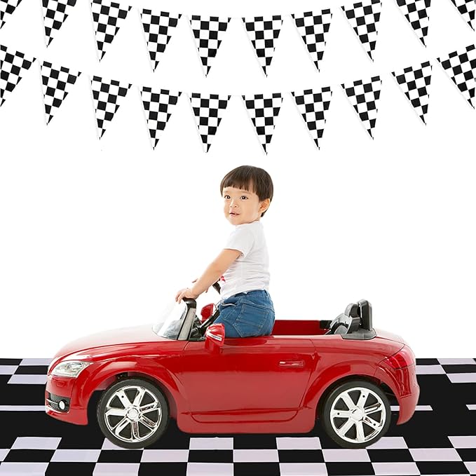 Kesfey 8 Packs Black and White Checkered Tablecovers 54 x 108 Inches Disposable Party Picnic Table Cloth Splashproof Plastic Checkered Tablecovers for Camping Decoration Party Favors