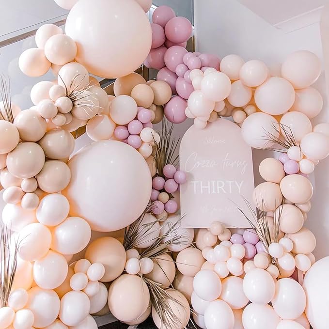 105pcs Blush Balloons 12inch Party Latex Balloons for Boys Girls Birthday Baby Shower Gender Reveal Wedding Sunflower Party Decorations