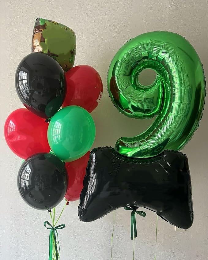 Dark Green 9th Birthday Balloon, Foil 40 Inch Happy 9 19 29 90 Birthday for Men And Women, Foil Balloons Decoratins for Wedding Anniversary, Single, New Year, Party Syupplies