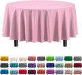 Exquisite 12-Pack Premium Plastic Tablecloth 84in. Round Table Cover - Pink