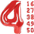 40 Inch Big Red 4, Balloon Number Large Foil Helium Number Balloons 0-9 Jumbo Giant Happy 4th Birthday Party Decorations for Boy or Girl Huge Mylar Anniversary Party Supplies
