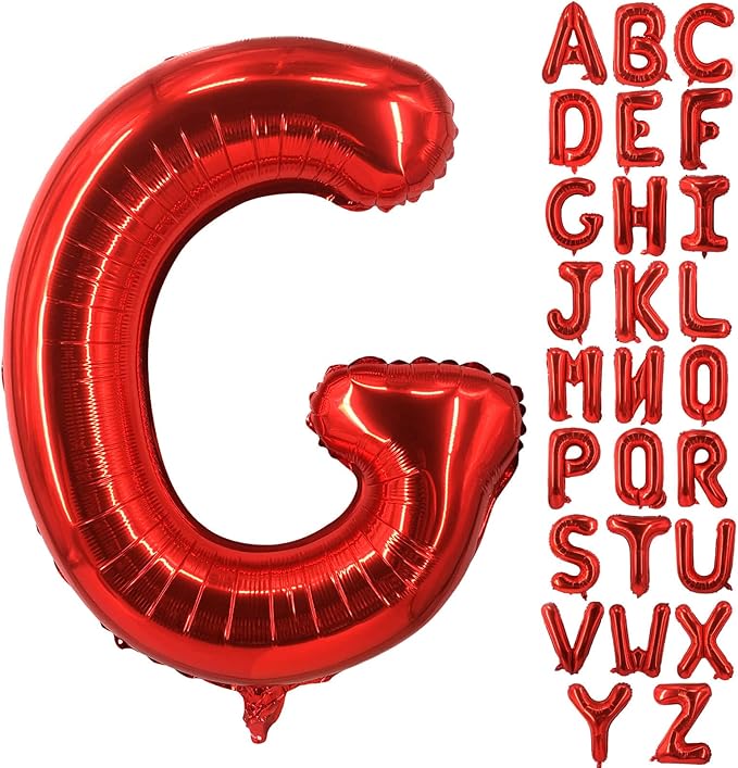 Lovoir 40 Inch Large Red Letter G Balloons Big Size Jumbo Mylar Foil Helium Balloon for Birthday Party Celebration Decorations Alphabet Red G